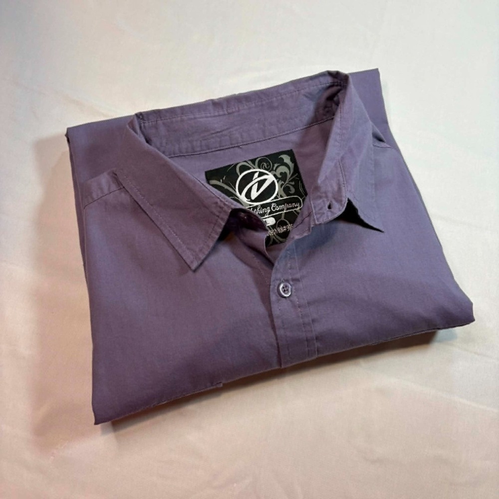 Drill Clothing Company Men's Long Sleeve Shirt Purple Lavender Utility Size L